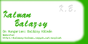 kalman balazsy business card